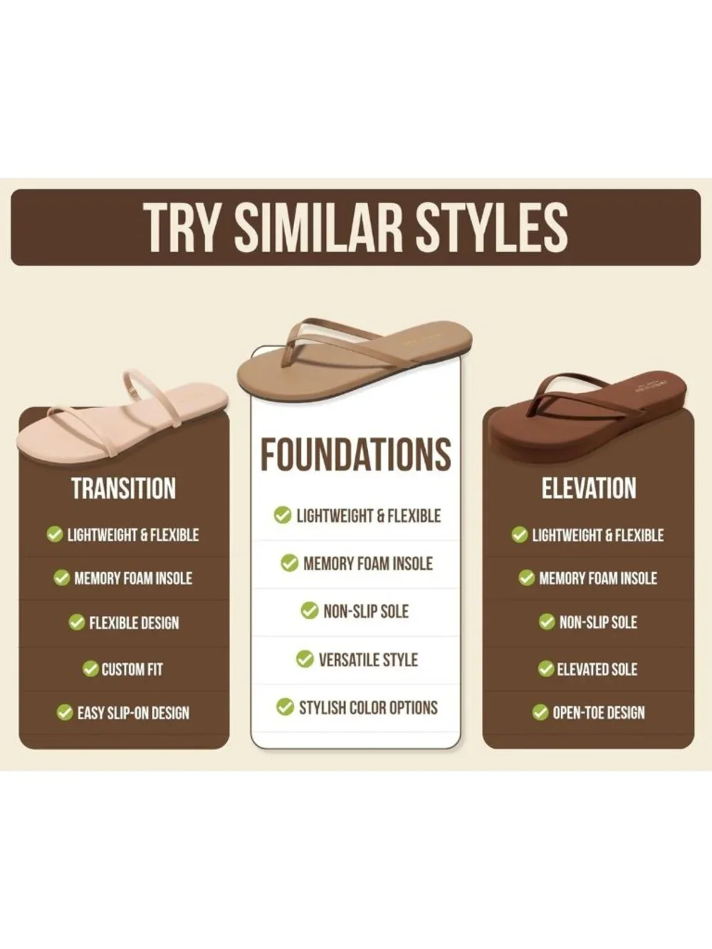 Comfortable Memory Foam Flip Flops for Women - Stylish Casual Sandals